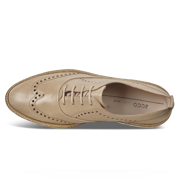 Ecco Incise Taupe Leather Lace-Up, Wing-Tip Contemp.  Oxford EU 42 Men 8… - Picture 2 of 13